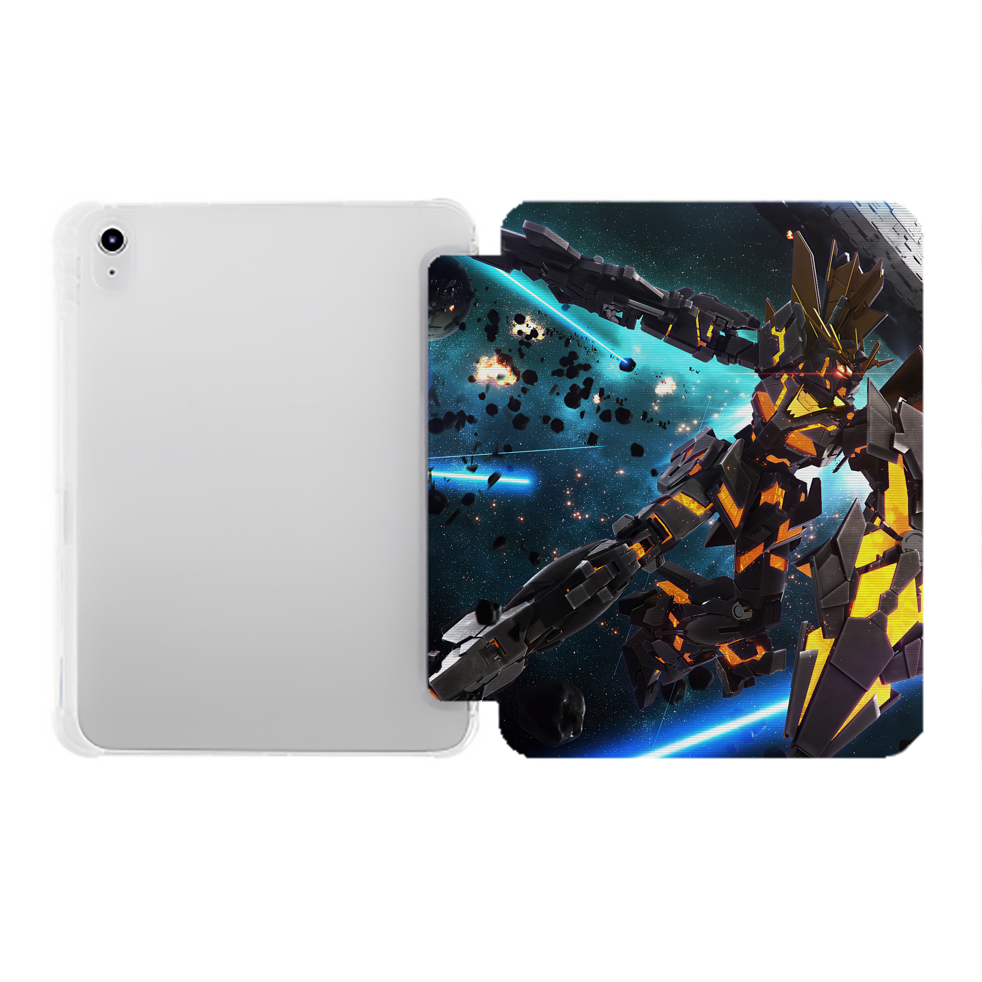 （画像用） 機動戦士ガンダム Mobile Suit Gundam IPad ケース ペン収納付き 三つ折りスタンド PUレザー×シリコン 対応機種9.5/10.5/10.9インチ